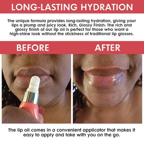 Vista 4 de Aceite labial hecho con aceites Juicy By Mon Cheri de semillas negras, semillas de uva y vitamina E (limonada de bayas)