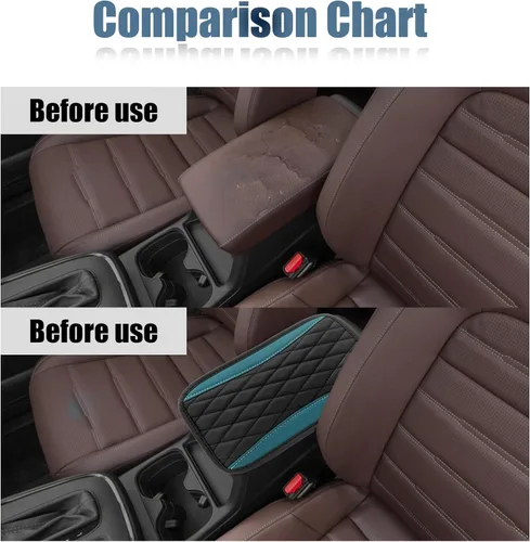 Vista 5 de Funda universal de cuero impermeable para consola central de automóvil, protector de caja de asiento para reposabrazos, accesorios de decoración