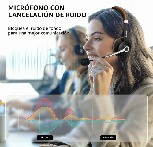 Vista 5 de Arama Auriculares USB con micrófono para PC, USB-C/A y conector de 0.1 in