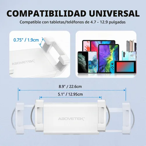 Vista 4 de AboveTEK Soporte de almohada para tableta para cama, manos libres ajustable para iPad de lectura de regazo con puf suave, regalo ideal para mamá, se
