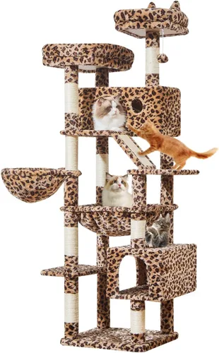Vista 27 de Taoqimiao Árbol para gatos de 57.5 pulgadas, torre para gatos de interior para adultos, condominio extragrande para gatos, 8 postes rascadores