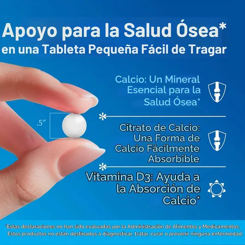Vista 3 de 21st Century Citrato de calcio + D3 Petites, fácil de tragar, 200 unidades Citrato de calcio altamente absorbible con vitamina D3, Compare VS.