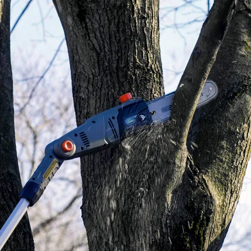 Vista 8 de Scotts Outdoor Power Tools PS45010S - Sierra de poste eléctrica con cable de 10 pulgadas, 8 amperios, cabeza ajustable, barra y cadena Oregon