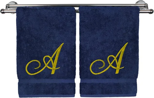Vista 27 de Toalla de mano con monograma, regalo personalizado, 16 x 30 pulgadas, extra absorbente, 100% algodón turco, acabado de rizo suave, para baño, cocina