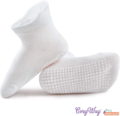 Vista 5 de CozyWay - Calcetines antideslizantes para bebés niños y niñas paquete de 6 y 12 unidades calcetines y tobilleras antideslizantes para bebés y niños