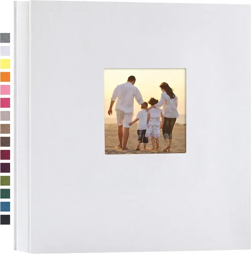 Vista 18 de potricher - Álbum de fotos pequeño para 100 fotos de 4 x 6 pulgadas, con portada de lino con foto, familiar, para bodas, aniversarios, bebés o Beige