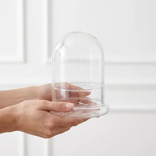 Vista 9 de Toddmomy Cúpula de cristal con base para artes y pequeños proyectos, flor preservada, 1 unidad