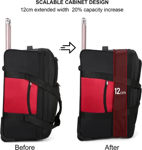 Vista 2 de yotefe Softside - Equipaje expandible con ruedas giratorias y bolsillo para teléfono, 30 pulgadas, Negro Azul, Equipaje extensible Softside