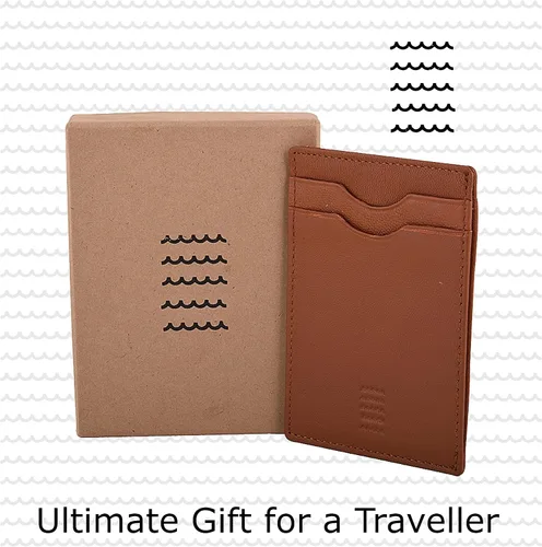 Vista 7 de Elegant Plain cardholder Genuine Leather RFID blocking Magnetic Clip Cardcase Wallet Slim Design for Front and Back Pocket Quality Cardcase wallet