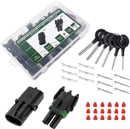 Vista 9 de 367 piezas 20 kits de conectores eléctricos automotrices impermeables 1/2/3/4/6 pines macho y hembra 22-14AWG arnés de cables conector de bujía