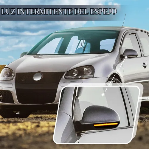 Vista 2 de X AUTOHAUX - Señal indicadora de giro para espejo lateral, luz LED secuencial dinámica para VW Golf 5 GTI, Jetta MK5, Passat B6 B5, Eos, R32, Rabbit