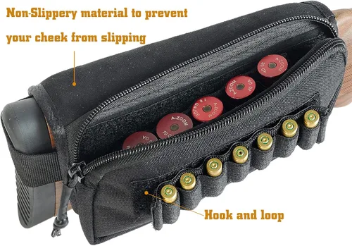Vista 4 de Soporte para mejillas Buttstock diseñado para escopeta y carcasa de rifle Negro