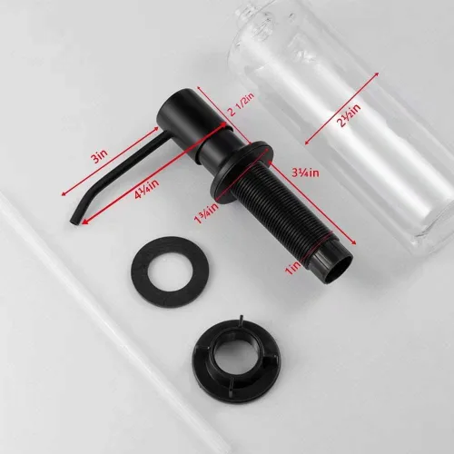 Vista 7 de Dispensador de jabón para fregadero de cocina, dispensador de jabón de fregadero integrado dispensador de loción con botella de 17 onzas