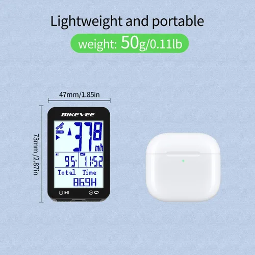 Vista 5 de GPS Ordenador de Bicicleta Inalámbrico con Inicio/Parada Automática y Retroiluminación Automática, Bicicleta Odómetro IPX7 Resistente al Agua MPH