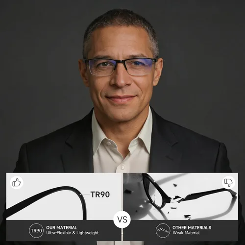 Vista 3 de Reading Glasses for Men, Spring Hinge Readers with Blue Light Blocking
