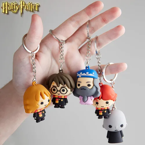 Vista 4 de Harry Potter Llaveros para niños, mini figuras, 5 o 7 llaveros de personajes Harry Ron Hermione para niños, coleccionables, regalos para niños