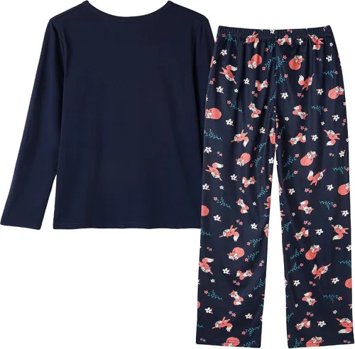 Vista 2 de Vopmocld Conjuntos de pijama de algodón de manga larga para niñas jóvenes, ropa de dormir y camisas