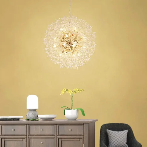 Vista 2 de LED Chandeliers , Chandeliers Nordic Creative Spherical Crystal Chandelier Personality Art Simple Living Room Dining Room Chandelier Bedroom Art LED