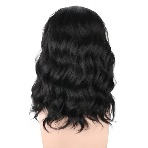 Vista 5 de Peluca de fiesta de disfraces de Halloween de cabello rizado para hombre negro