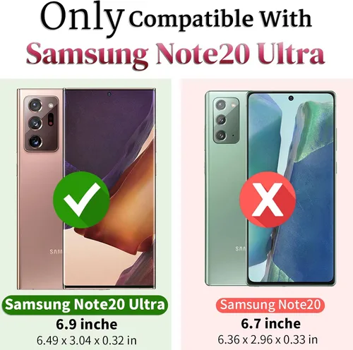 Vista 2 de Funda para Galaxy Note 20 Ultra con protector de pantalla: [grado militar de 20 pies probada en caídas] anillo a prueba de golpes - Samsung Galaxy