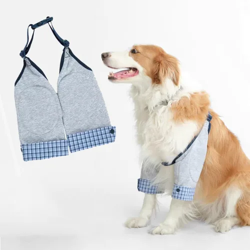 Vista 9 de Coderas de perro de estilo formal, rodilleras delanteras para perros grandes, protección contra heridas y soporte antilamer para piernas o Azul