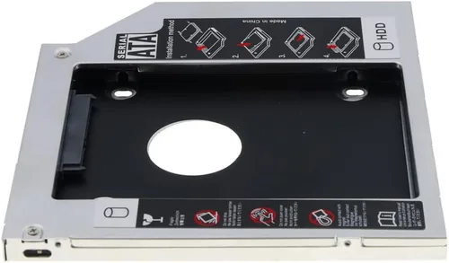 Vista 7 de Bahía óptica 2nd SATA HDD disco duro Caddy CD DVD-ROM para portátil portátil 0.374 in/ 0.500 in para elegir