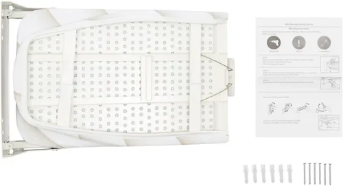 Vista 9 de Tabla de planchar de pared que ahorra espacio, tabla de planchar con mecanismo de giro, estilo giratorio blanco, solapa de rotación de 180°, tabla