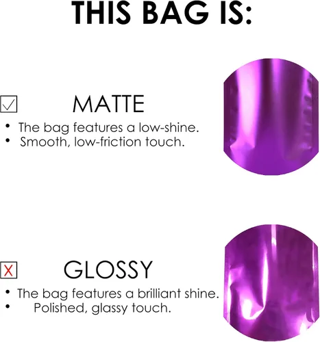 Vista 7 de 100 Bolsas de color mate de doble cara que se sostienen en posición vertical