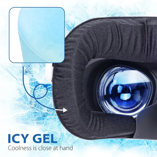 Vista 3 de DESTEK Cooling Face Pad Compatible with Quest 2, Including Facial Interface and Removable Nose Guard - Accessories for OculusMeta Quest 2 - Face