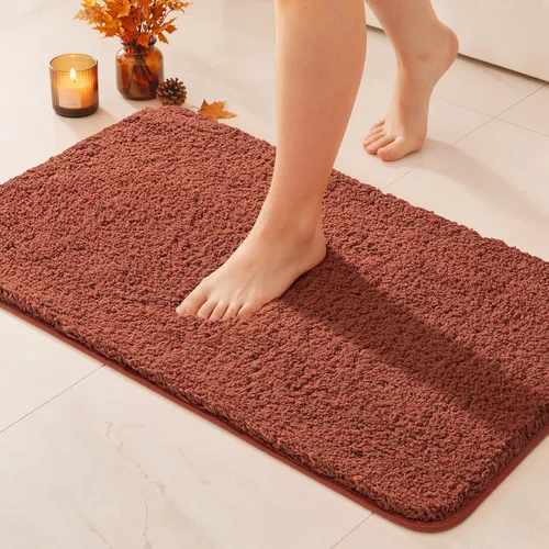 Vista 40 de MIULEE Alfombras de baño negras de microfibra suave y pequeña, 16 x 24
