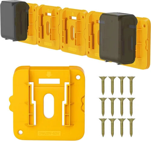 Vista 10 de Soporte de batería compatible con batería Milwaukee de 18 V, almacenamiento de baterías de montaje en pared para furgoneta de trabajo, estante, caja
