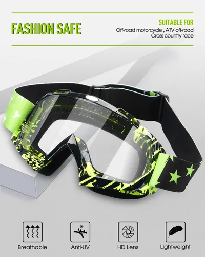 Vista 2 de Dirt Bike Goggles Motorcycle Gear ATV Riding Motocross Dirtbike 4-Wheeler Accessories Ski Fit Over The Glasses