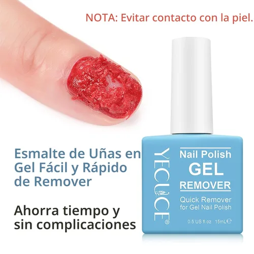 Vista 6 de Removedor de esmalte de uñas de gel, (2 unidades), removedor de esmalte de gel para uñas, sin necesidad de papel de aluminio, removedor de esmalte