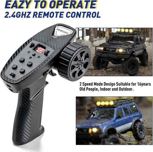 Vista 3 de EAZYRC FMS Fcx18 1/18 Land Cruiser 80 Toyota RC Rock Crawler RTR 4x4 todoterreno impermeable de grado hobby RC Trucks para todos los terrenos