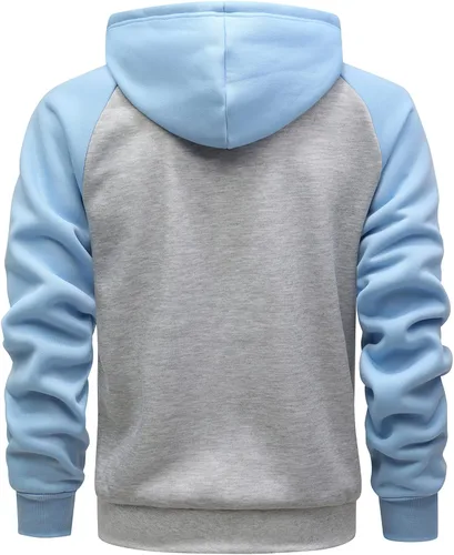 Vista 3 de GXAMOY Sudadera con capucha de forro polar con capucha para hombre, con cremallera completa, con bolsillo