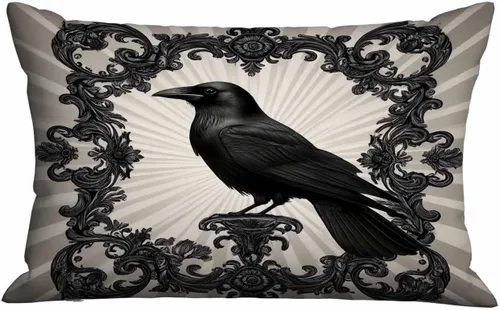 Vista 9 de Mugod Fundas de almohada decorativas para el hogar, diseño de flores de hibisco en acuarela azul, iris y pájaro, funda de cojín rectangular oblonga