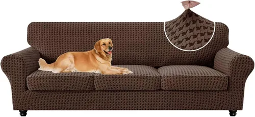 Vista 61 de MAXIJIN 2 fundas elásticas para sillón de sala de estar, fundas gruesas y suaves con brazos para perros, mascotas, protector de sofá individual