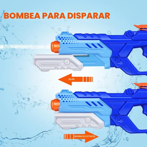 Vista 4 de Quanquer Paquete de 3 Pistolas de Agua para Niños y Adultos - Pistola de Juguete de Agua de 600CC Súper Blaster Empapador de Largo Alcance Alta