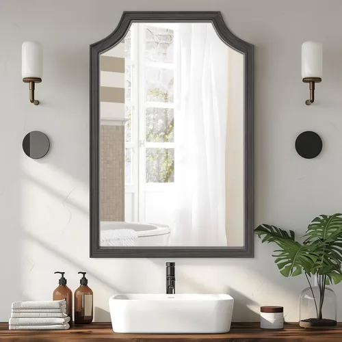 Vista 36 de Espejos de Baño de Madera para Montar en la Pared, 16" x 20" Marco de Madera Rústica Espejos de Pared Decorativos para Sala de Estar o Dormitorio