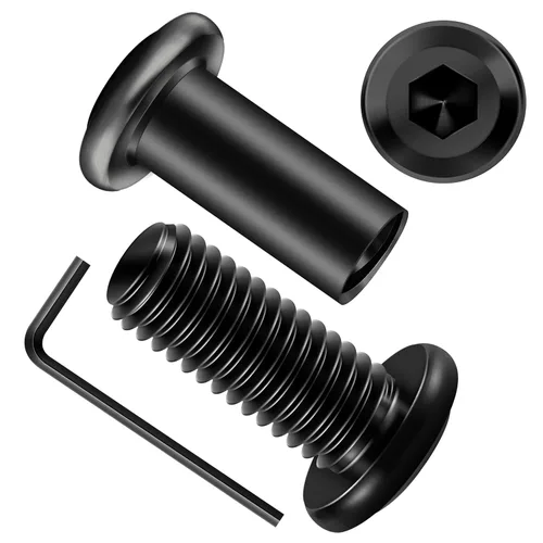 Vista 61 de Mywish M5 x 8mm 20 piezas de tornillos de cabeza plana con rosca hexagonal, pernos de acero inoxidable 304 para muebles con rosca completa, óxido