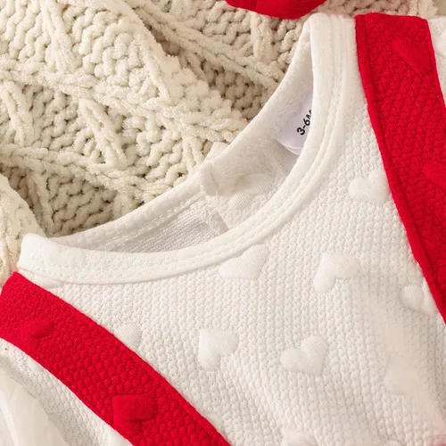 Vista 5 de Camisetas de invierno de manga abombada para niñas pequeñas con lazo y tirantes de dibujos animados 3 6 meses para niñas de verano rojo 2-3 años