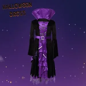 Vista 3 de Lumiparty Disfraz de Halloween para niñas, disfraz de bruja para niñas, disfraz de bruja perfecto para niñas
