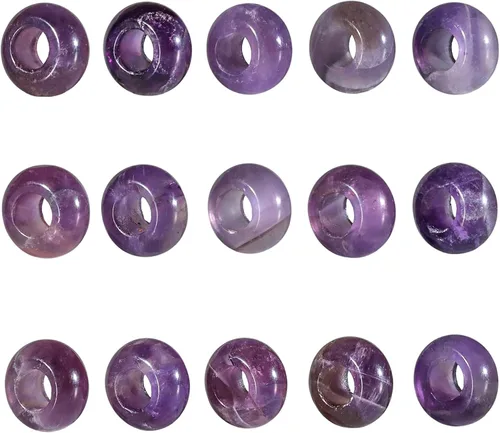 Vista 12 de mookaitedecor 25 cuentas de ágata india con agujero grande para hacer joyas