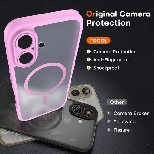 Vista 709 de TOCOL Funda para iPhone 11, compatible con Magsafe, protección completa de cámara, imanes integrados, protección contra caídas, funda translúcida