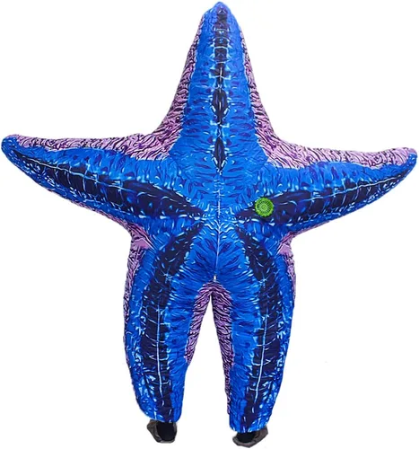 Vista 6 de Famoso disfraz inflable de estrella de mar de rey tiburón para adultos, divertido disfraz de fiesta explosiva, disfraz de Halloween y cosplay