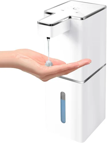 Vista 8 de Dispensador Automático de Jabón Espumoso Sin Contacto 380ml/12.8oz Dispensador de Jabón de Manos Recargable Montado en Pared Bomba de Jabón Espumoso
