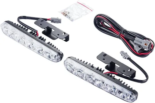 Vista 2 de Juego de 2 piezas de luces LED de alta potencia para conducción diurna, faros antiniebla LED para coche, ajuste universal