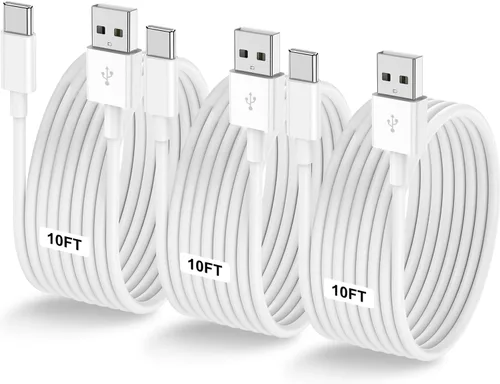 Vista 10 de LOFPYE Paquete de 3 cables USB A a USB C de color azul [3.3 pies+3.3 pies + 6 pies] USB A a USB C, cable Carplay para iPhone 16 15 Pro Plus Pro Max