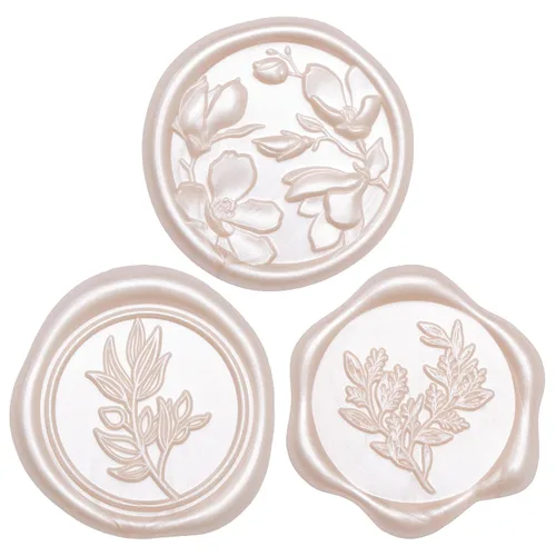 Vista 25 de UNIQOOO Adhesivos de Sello de Cera - (3 Diseños en 1 Paquete) Adhesivos de Sello para Sobre de Invitación de Boda, 60 Piezas Adhesivos