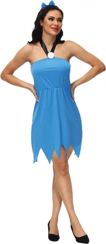 Vista 5 de AOBUTE Disfraz de Halloween para pareja adulta para hombre, túnica de gamuza, vestido halter para mujer